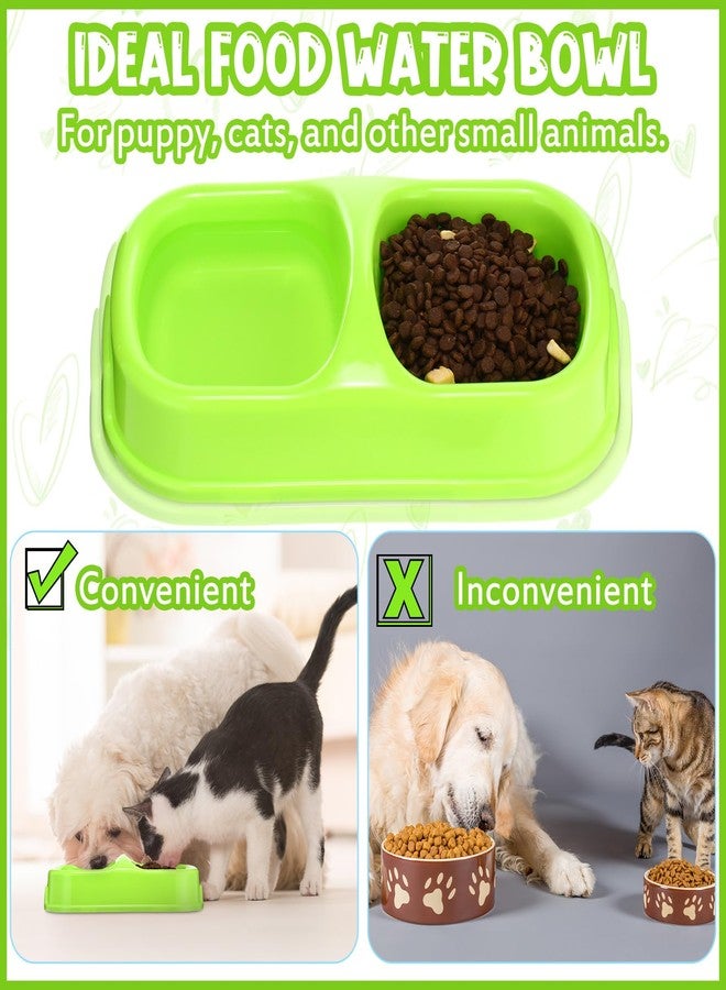 Hsei 12 Pieces Plastic Cat Dog Food Water Bowl Set Double Pet Dog Food Bowl for Kennel Cattery Small Medium Size Cats Puppies, 3 Assorted Colors - Image 4